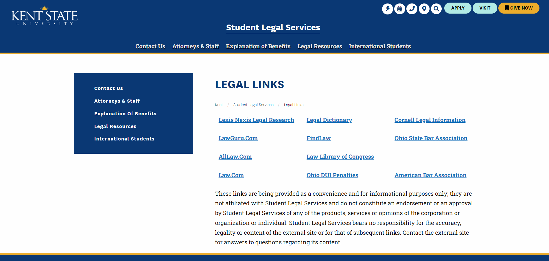 Page des ressources de l'Université Kent